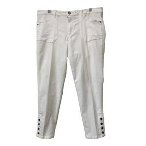 Democracy White Freedom Ankle Skimmer Jeans Size 16 Stretch Casual Resort Travel